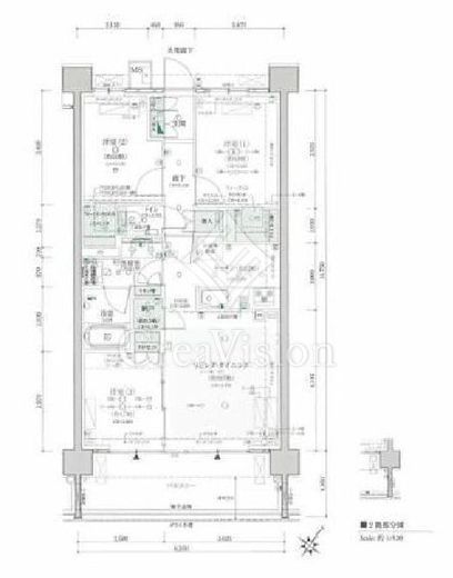 クレヴィア横浜沢渡 2階 間取り図
