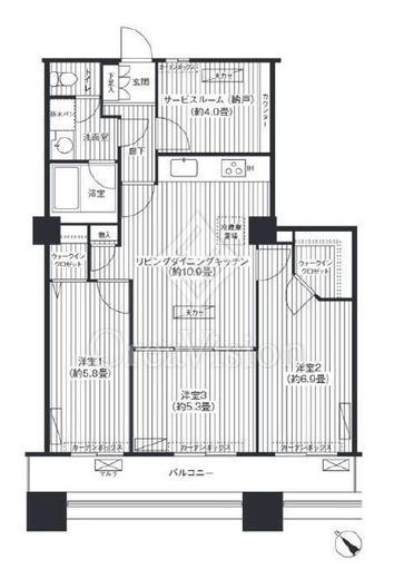 晴海ビュータワー（晴海アイランドトリトンスクエアビュータワー） 6階 間取り図