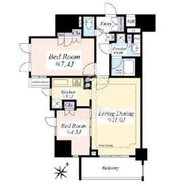 フィールM西新宿 7階 間取り図