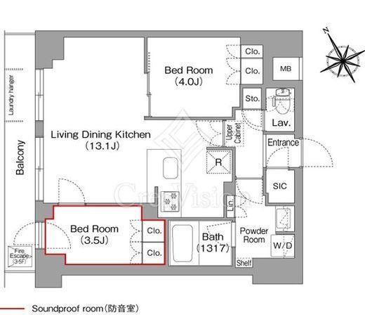 コンフォリア・リヴ平井MUTIO 404 間取り図