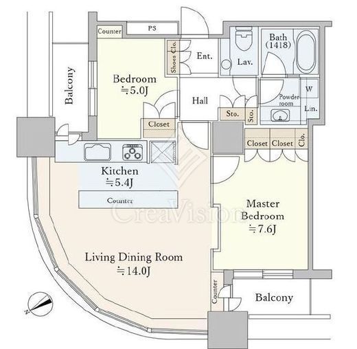 東京ツインパークス ライトウィング 26階 間取り図