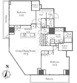 ザ・パークハウス三田タワー 11階 間取り図