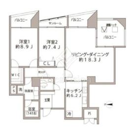 Shibaura Crystal 品川レジデンス 15階 間取り図