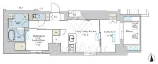 ブリリアイスト浅草 505 間取り図