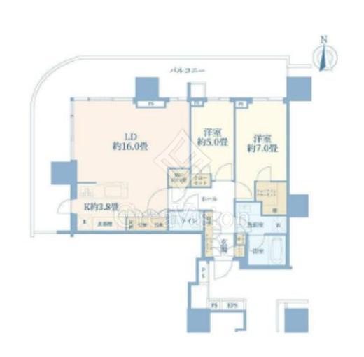 HARUMI FLAG PARK VILLAGE T棟 (晴海フラッグ パークヴィレッジ T棟) 27階 間取り図