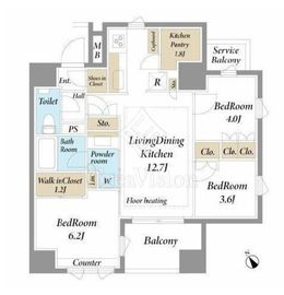 プレミアムレジデンス町屋 5階 間取り図