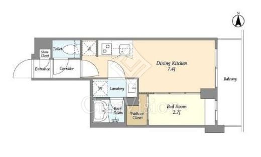 スタイリオフィット武蔵小杉Ⅱ 202 間取り図