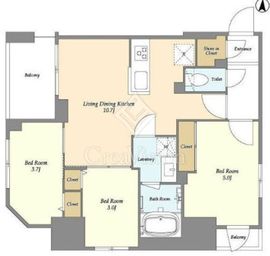 ドゥーエ両国Ⅳ 301 間取り図