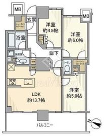 リーフィアタワー海老名ブリスコート 13階 間取り図