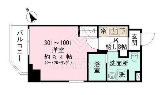 ルシェロ平井 801 間取り図
