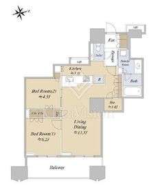富久クロスコンフォートタワー(Tomihisa Cross)  27階 間取り図