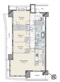 HARUMI FLAG SUN VILLAGE (晴海フラッグ サンヴィレッジ) 13階 間取り図