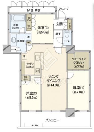 上大岡タワーザレジデンス 24階 間取り図