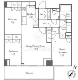 パークコート代々木初台 4階 間取り図