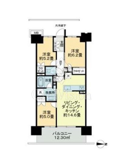 プレミスト湘南辻堂フォレストフェイス 6階 間取り図