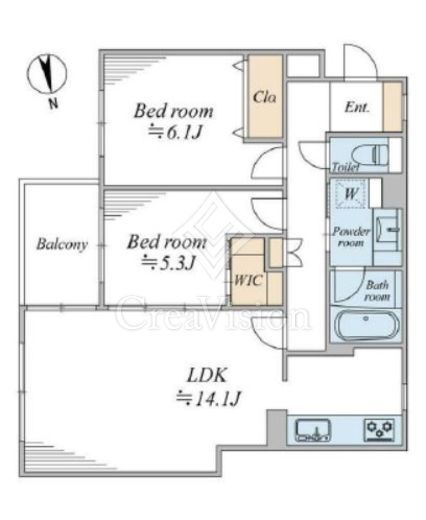 プリンスハイツ西早稲田 2階 間取り図
