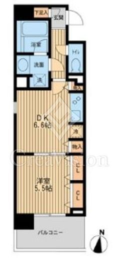 ドゥーエ横濱台町 404 間取り図