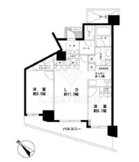 みなとみらいミッドスクエア ザ・タワーレジデンス 8階 間取り図