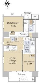 アクシルコート早稲田 12階 間取り図