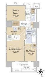 アクシルコート早稲田 4階 間取り図