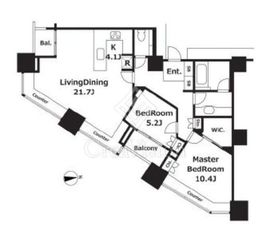 高輪ザ・レジデンス 32階 間取り図
