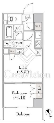 ルミーク関内Ⅱ 604 間取り図