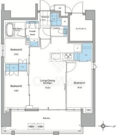 ルフォンプログレ赤羽マークス 1202 間取り図