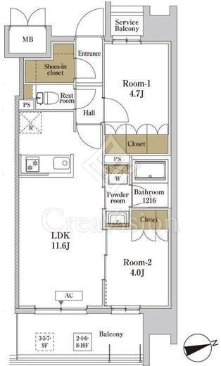 RJRプレシア川口 1011 間取り図