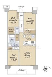 シティテラス横濱仲町台弐番館 8階 間取り図