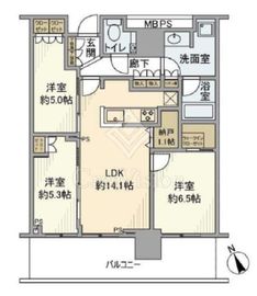 プラウドタワー小岩フロント 22階 間取り図