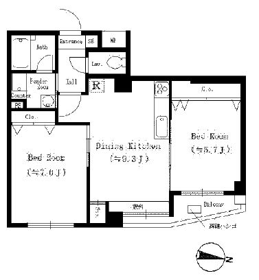 ヒルズ白金 205 間取り図