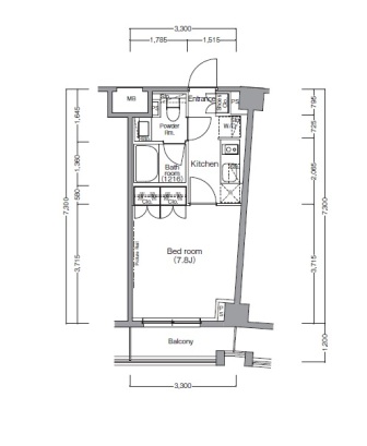 ディームス麻布狸穴町 211 間取り図