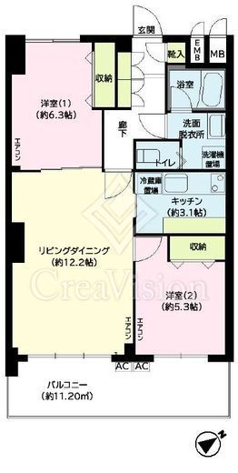 ウィスタリア元麻布 5階 間取り図