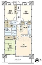 コスモ21ザ・ガーデンズフォート 3階 間取り図