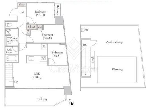 ルミーク門前仲町 1002 間取り図