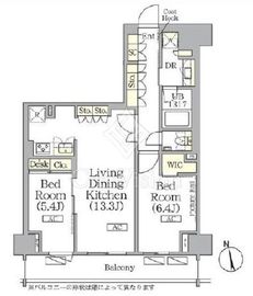 ザ・パークハビオ神楽坂レジデンスSouth 404 間取り図