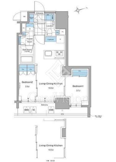 ルフォンプログレ本郷三丁目 1204 間取り図