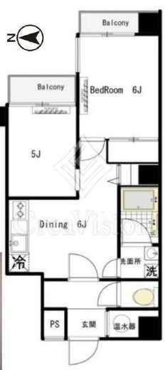 マンション芝公園 6階 間取り図