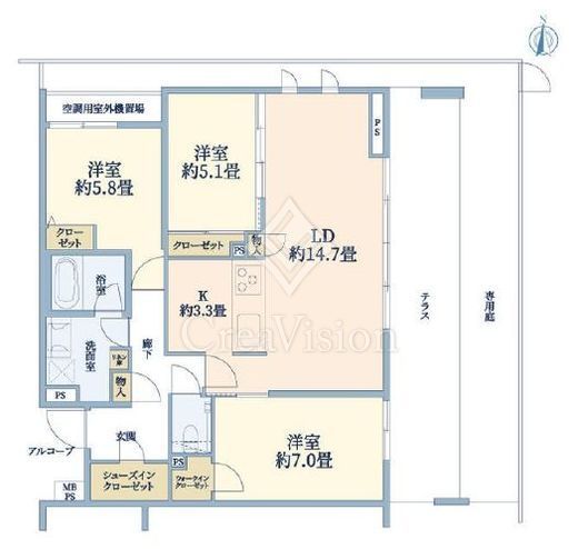 クリオレジダンス新城サウスコート 1階 間取り図