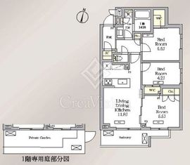 ミレーネ滝野川 104 間取り図