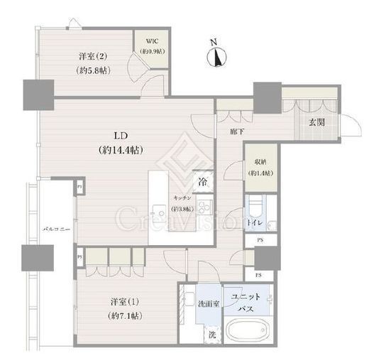 シティタワー高輪 30階 間取り図