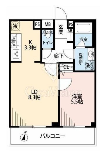 プレミアムキューブ中野新橋 4階 間取り図