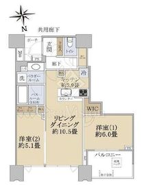 ドゥ・トゥール 22階 間取り図