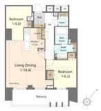 プレミスト東銀座築地アークコート 14階 間取り図