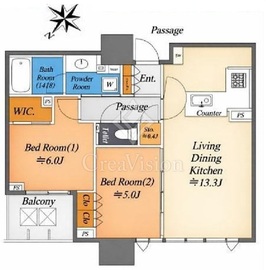 グランドミレーニア タワー＆スイート 4階 間取り図