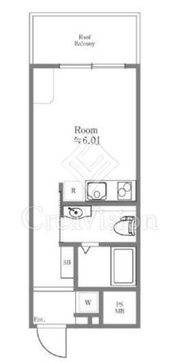 ライオンズマンション門前仲町第6 3階 間取り図
