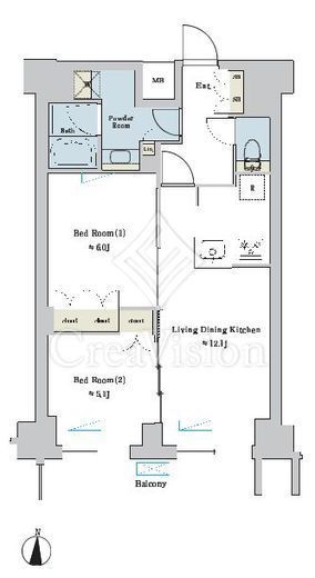 ブリリアイスト池尻大橋 712 間取り図