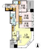 武蔵野タワーズスカイクロスタワー 12階 間取り図