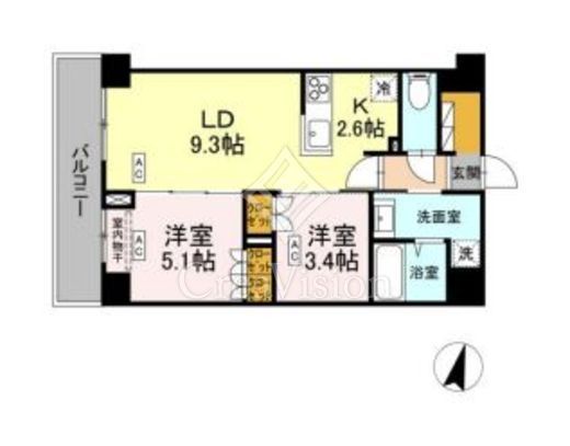 ロイジェント西新井 405 間取り図