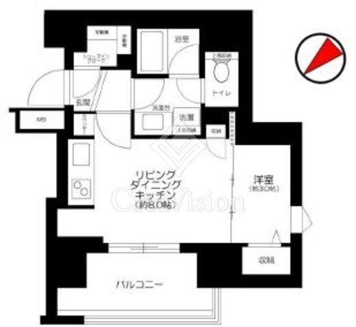 プラウド横浜反町公園 8階 間取り図
